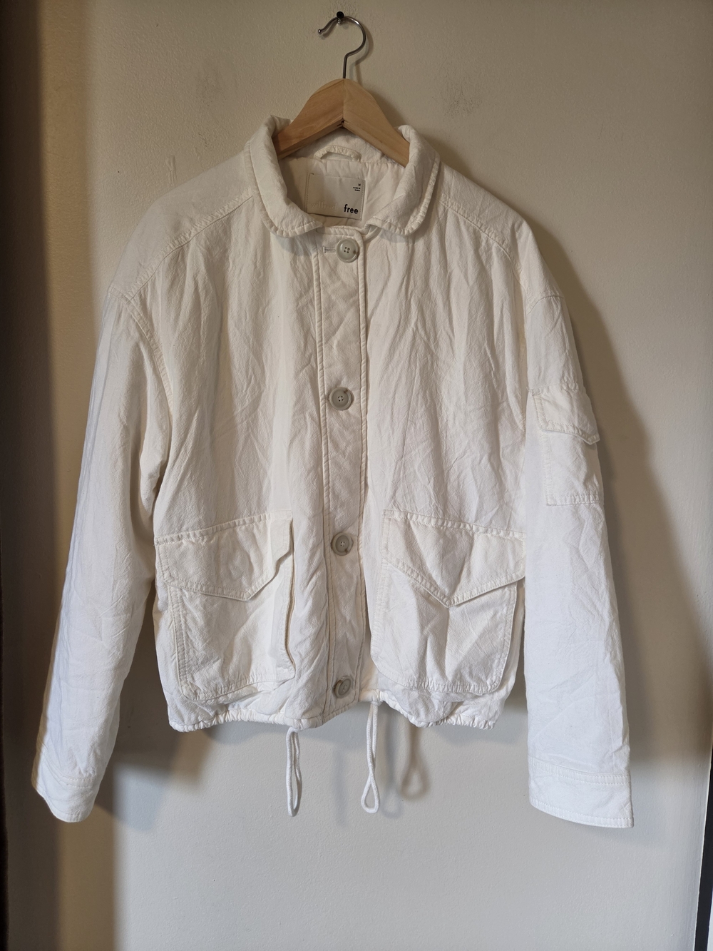 Wilfred Free Cream Button-Front Utility Jacket.bnwot